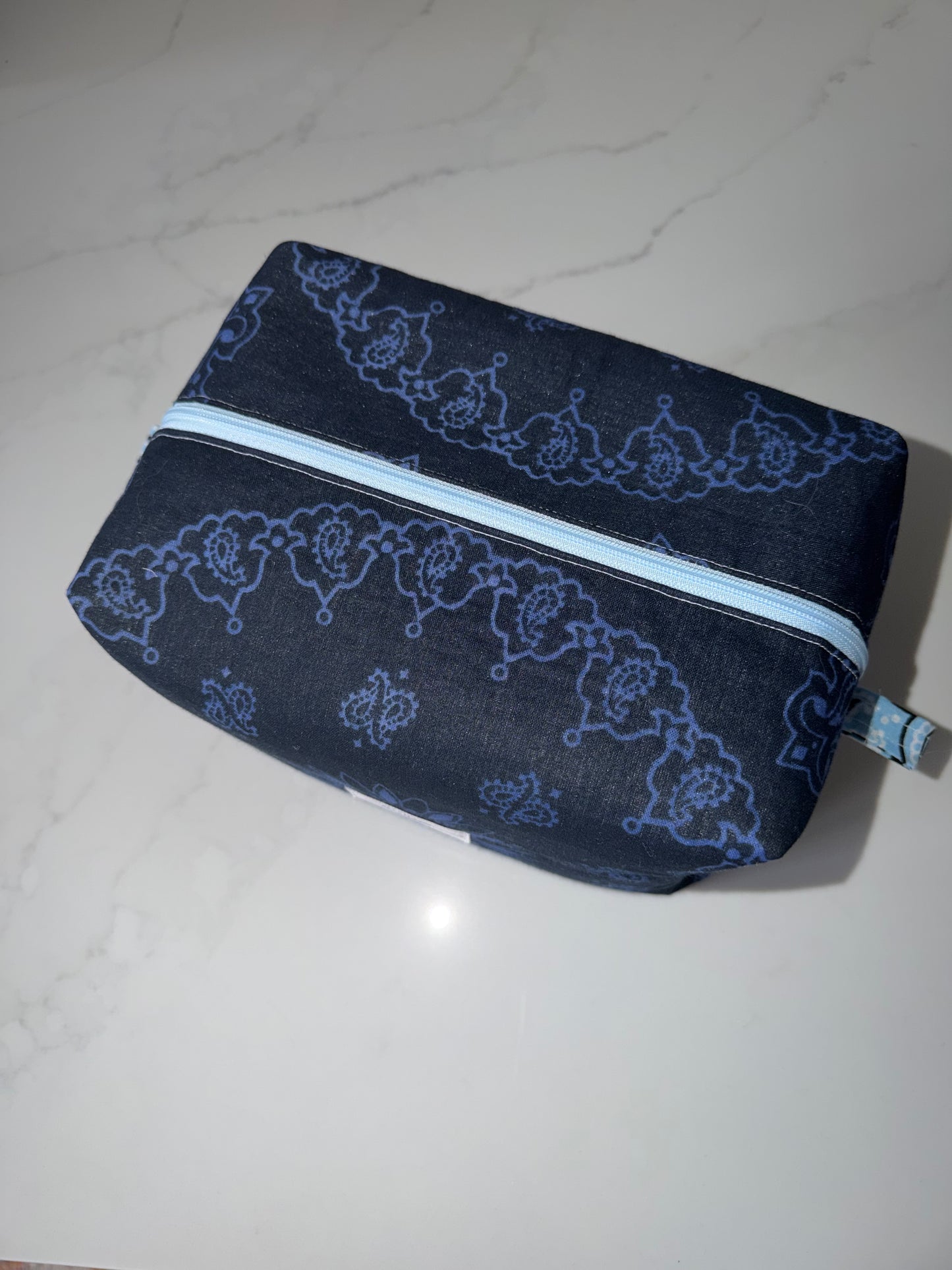 Navy & Purple Bandana Cosmetic Bag