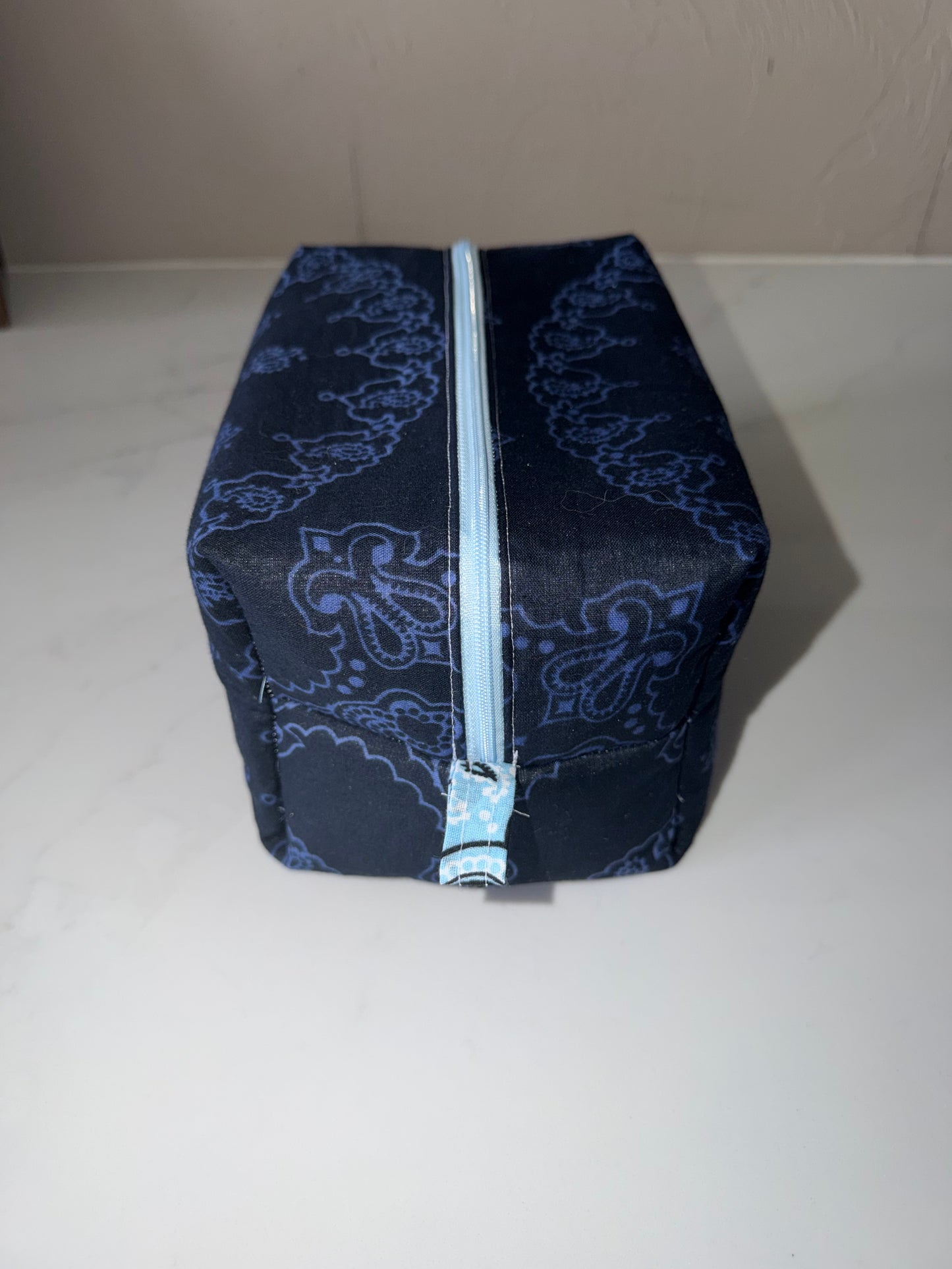 Navy & Purple Bandana Cosmetic Bag
