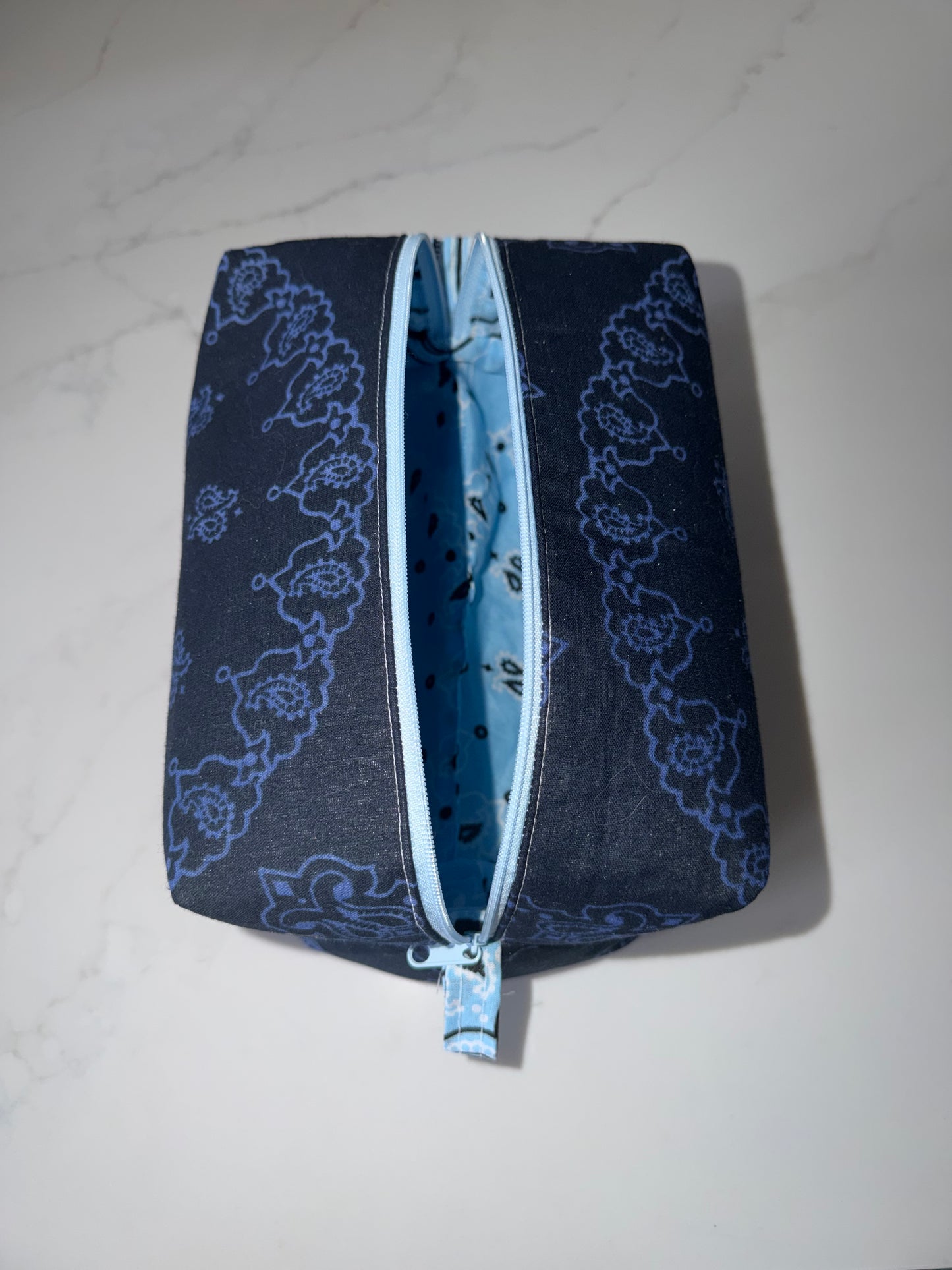 Navy & Purple Bandana Cosmetic Bag