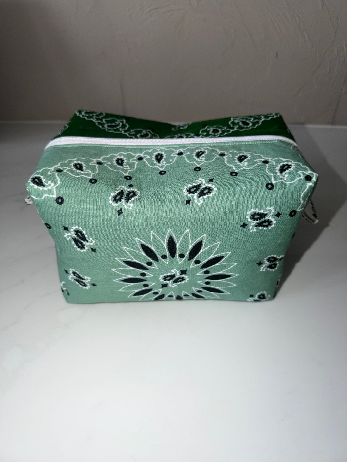 Green Bandana Patchwork Cosmetic Bag