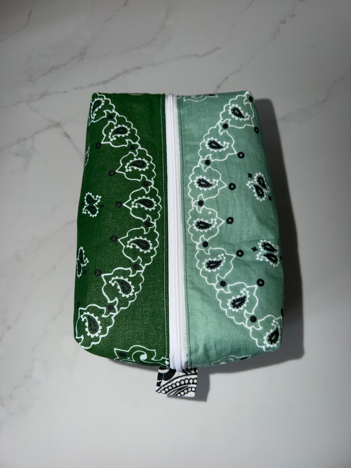 Green Bandana Patchwork Cosmetic Bag
