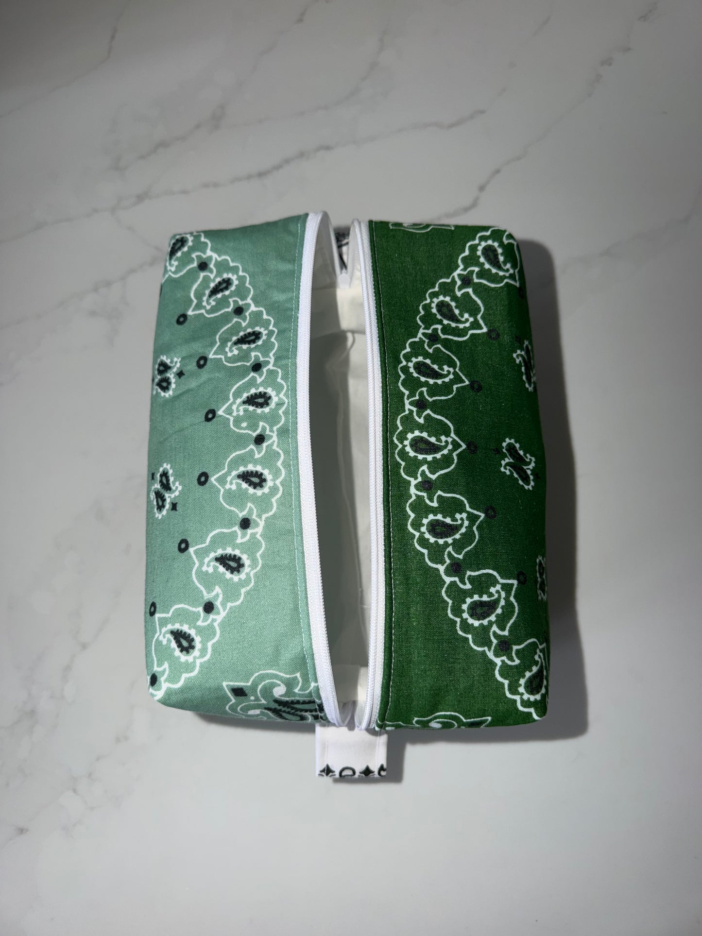 Green Bandana Patchwork Cosmetic Bag